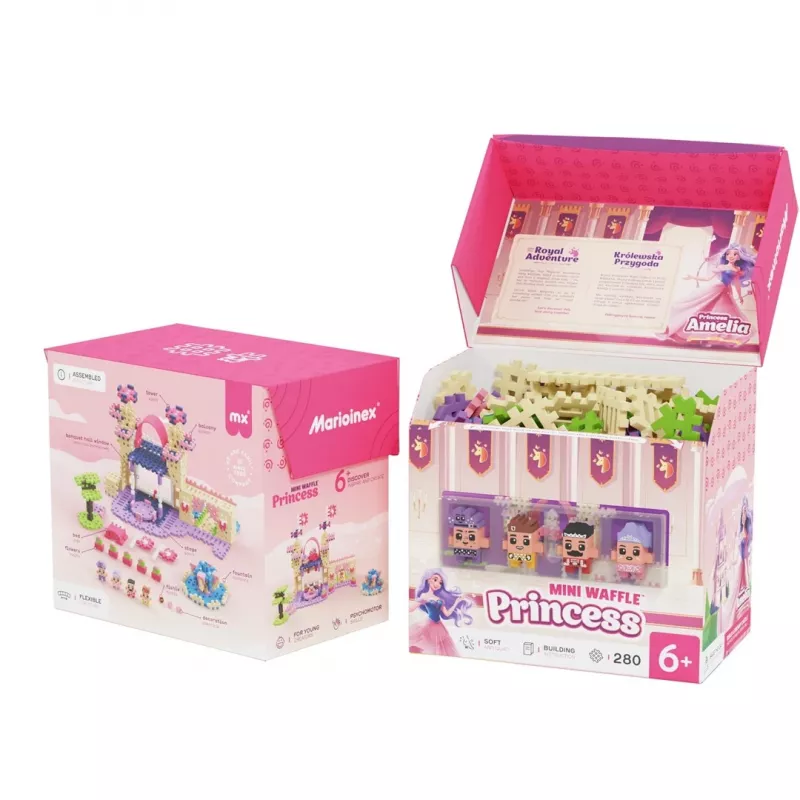Toy building set Marioinex Waffle Mini Blocks Princess — 280 pieces, multicolour, box, age 6+
