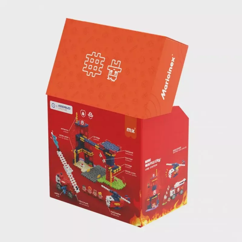 Toy construction set Marioinex Waffle Blocks Fire Station 280 pieces, model 906279