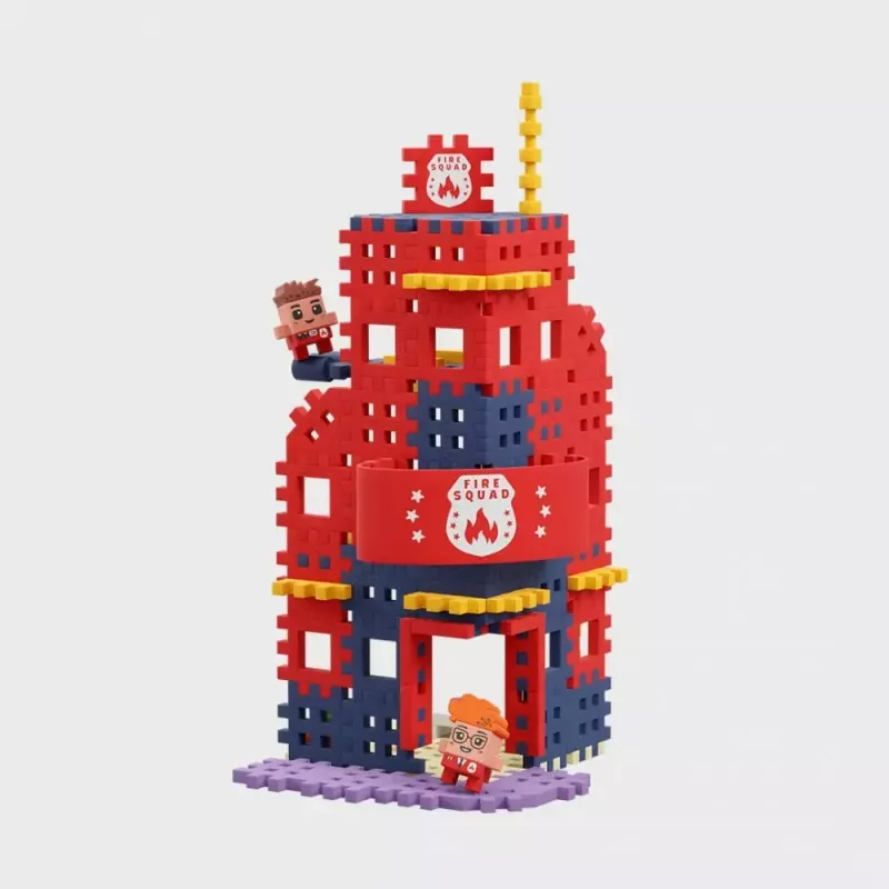Toy construction set Marioinex Waffle Blocks Fire Station 280 pieces, model 906279