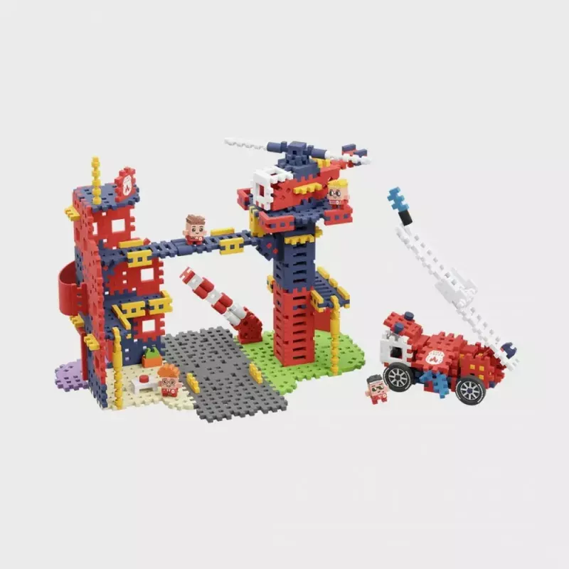 Toy construction set Marioinex Waffle Blocks Fire Station 280 pieces, model 906279