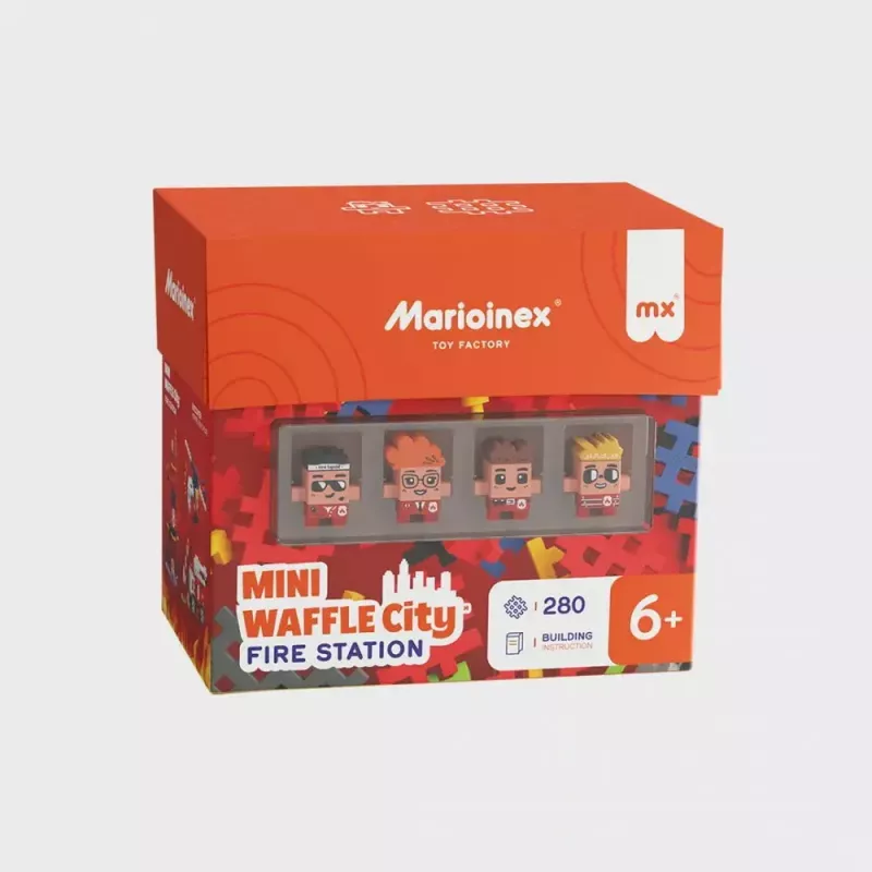 Toy construction set Marioinex Waffle Blocks Fire Station 280 pieces, model 906279