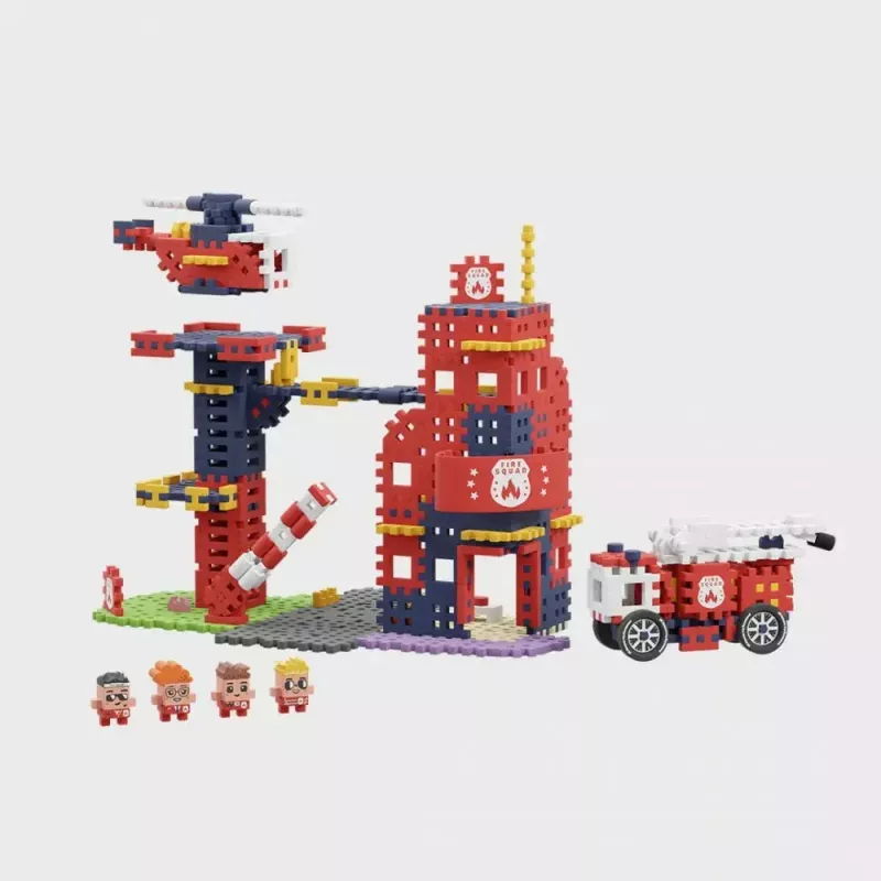 Toy construction set Marioinex Waffle Blocks Fire Station 280 pieces, model 906279
