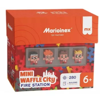 Toy construction set Marioinex Waffle Blocks Fire Station 280 pieces, model 906279