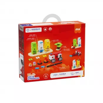 Toy construction set Marioinex Blocks Waffle mini Fire brigade operation, 148 pieces, multicolour, age 6+