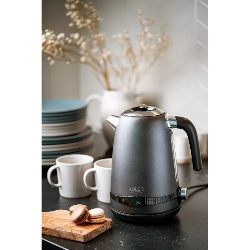 Adler Kettle | AD 1295g SS | Electric | 2200 W | 1.7 L | Stainless Steel | 360° rotational base | Grey