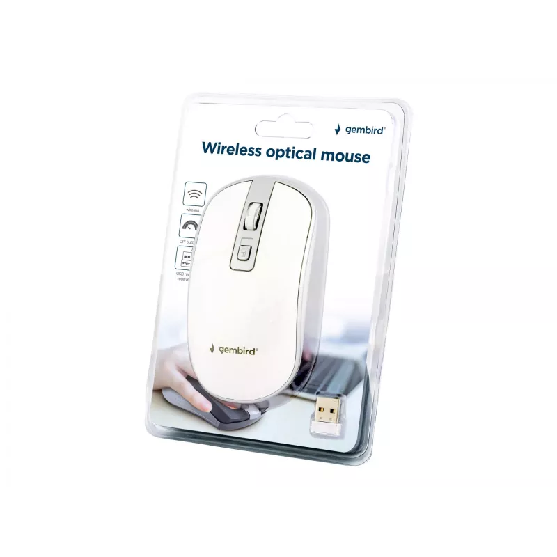 Mouse USB Optical Wrl WHITE/SILVER MUSW-4B-06-WS Gembird