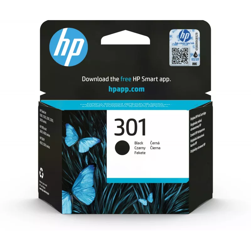HP 301 original ink cartridge black standard capacity 3ml