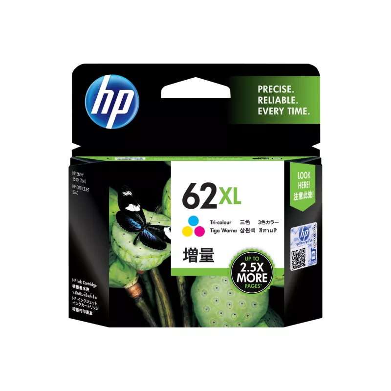 62XL High yield colour (cyan. magenta. yellow) original ink cartridge for ENVY 55XX. 56XX. 76XX. Off