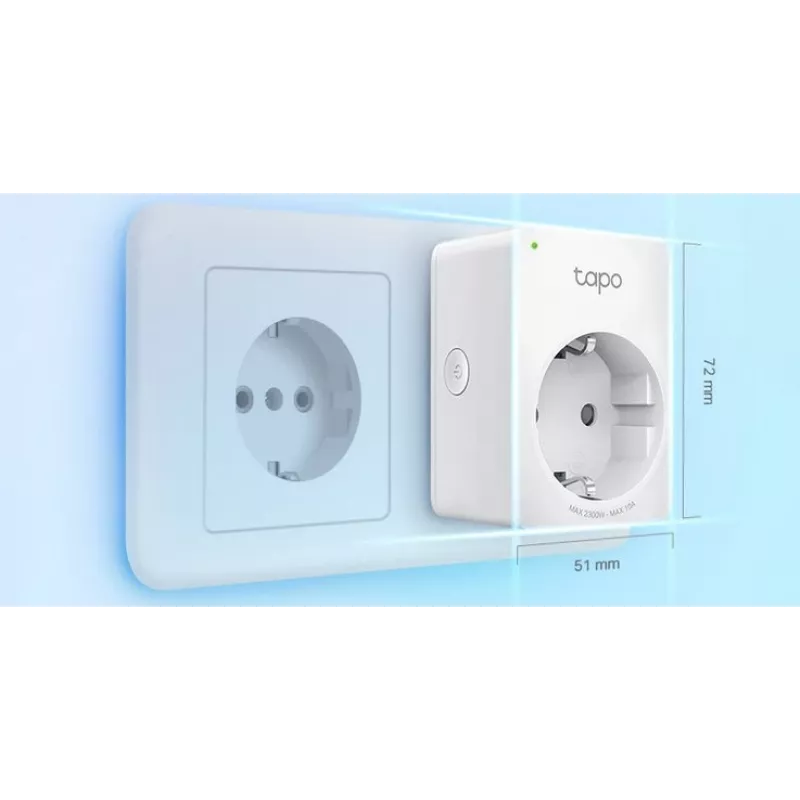 Tapo P100 V2 - Smart plug - mini - wireless - 802.11b/g/n, Bluetooth 4.2 - 2.