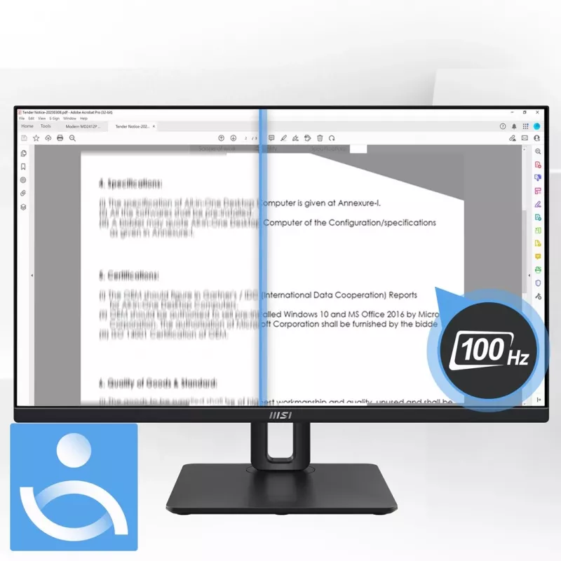 MSI Pro MP245PG 24 inch IPS FHD HDMI/DP Pivot - Flat Screen - 61 cm