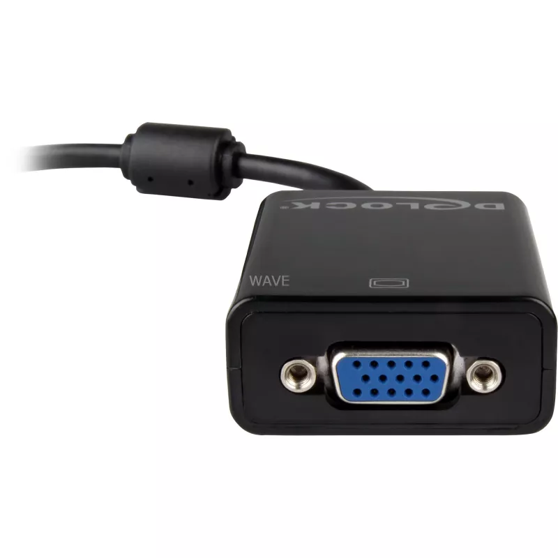 DeLOCK 61848 video cable adapter 0.125 m VGA (D-Sub) DisplayPort Black