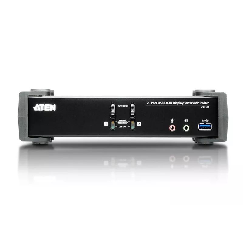 ATEN 2-Port USB 3.1 Gen 1 4K DisplayPort 1.2 KVMP™ Switch with Audio (KVM cables included)