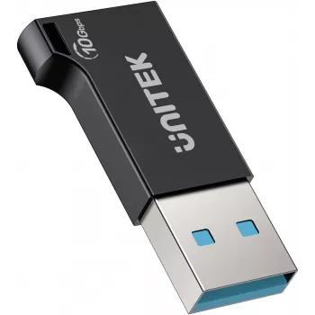 Unitek USB-C to USB-A adapter A1049ABK01 — black, USB-C (female) to USB-A (male) compact adapter