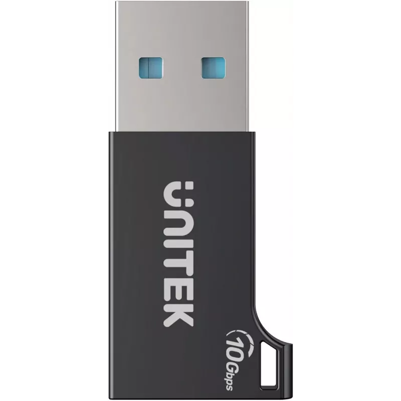 Unitek USB-C to USB-A adapter A1049ABK01 — black, USB-C (female) to USB-A (male) compact adapter