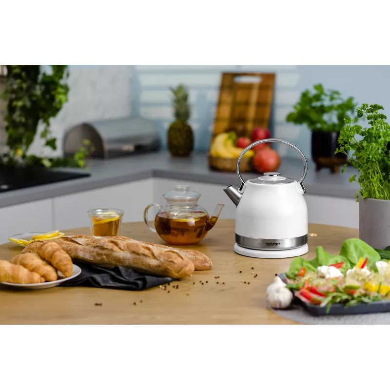 Zelmer ZCK7940 electric kettle 1.5 L 2200 W Stainless steel, White