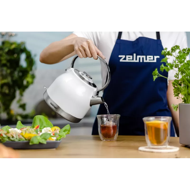 Zelmer ZCK7940 electric kettle 1.5 L 2200 W Stainless steel, White