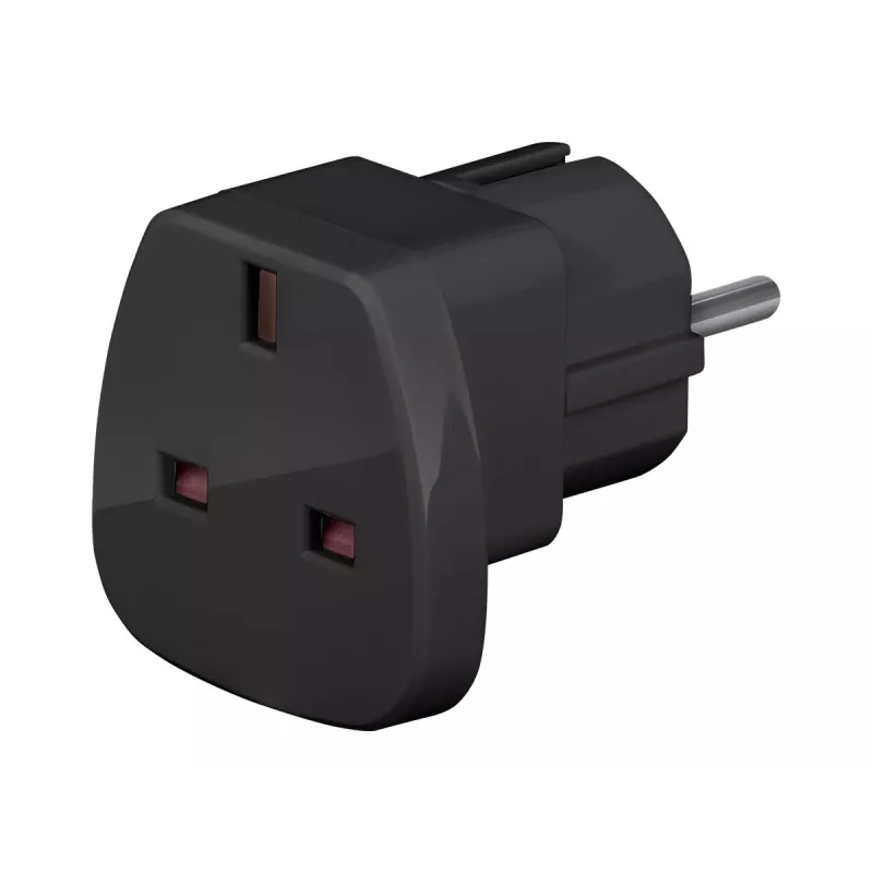 Wentronic Goobay Travel Adapter, Black - UK-Socket > Type F (Type F, CEE 7/7) (94271)