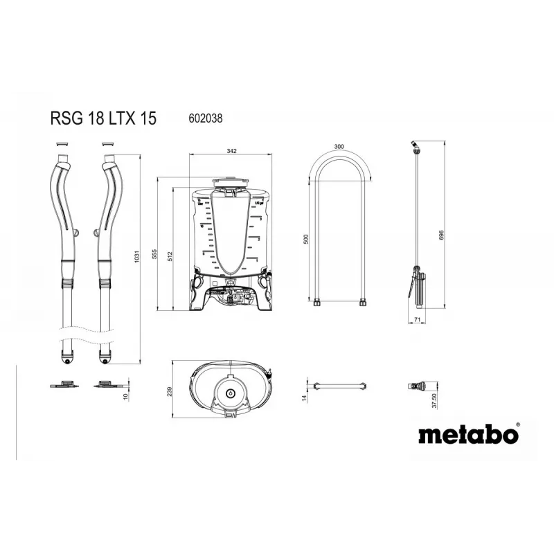 Backpack garden sprayer Metabo RSG 18 LTX 15