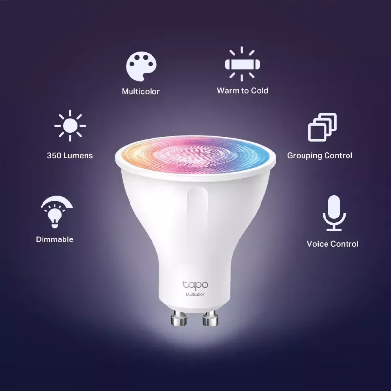 Smart bulb TP‑LINK Tapo L630 GU10 3.7W multicolor (2-pack)
