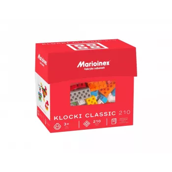 Construction blocks set Marioinex Blocks Classic 210 pcs, compatible interlocking pieces, assorted colors