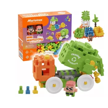 Toy construction blocks Marioinex Blocks Waffle mini Garbage truck 14 pcs 903131