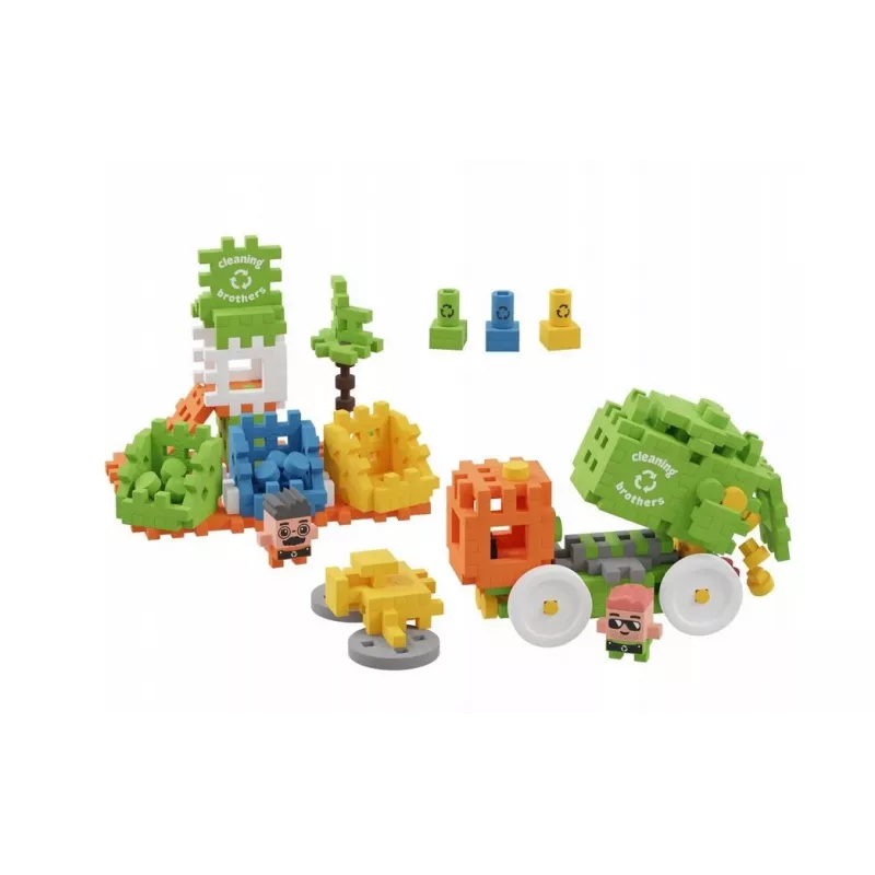 Toy construction blocks Marioinex Blocks Waffle mini Garbage truck 14 pcs 903131