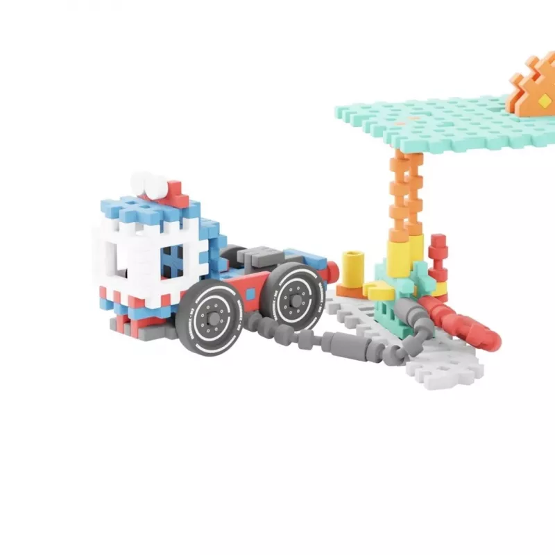 Toy building set Marioinex Mini Waffle Blocks Gas Station, 148 pieces, multicolour, ages 6+