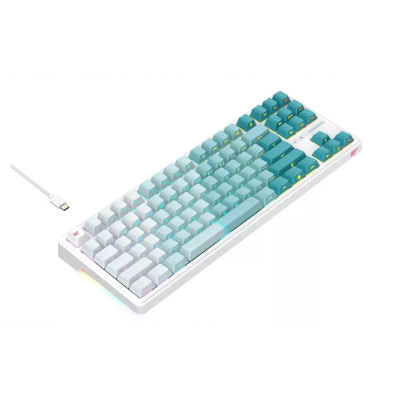 Havit KB901L gaming keyboard white and green USB wired RGB LED