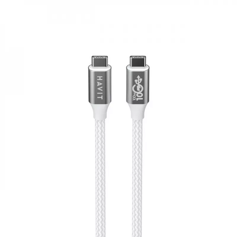 Havit CB6290 USB Type C to USB Type C cable 1 m 10 Gbit/s Grey White