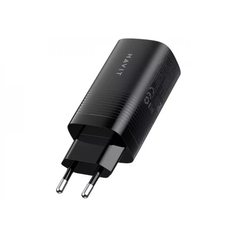 Havit UC20 three-port GaN 65W travel charger black