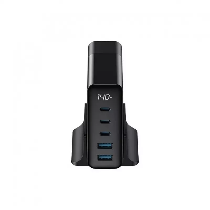 HAVIT Travel Charger UCLE004 EU 140W Five-Port GaN Black