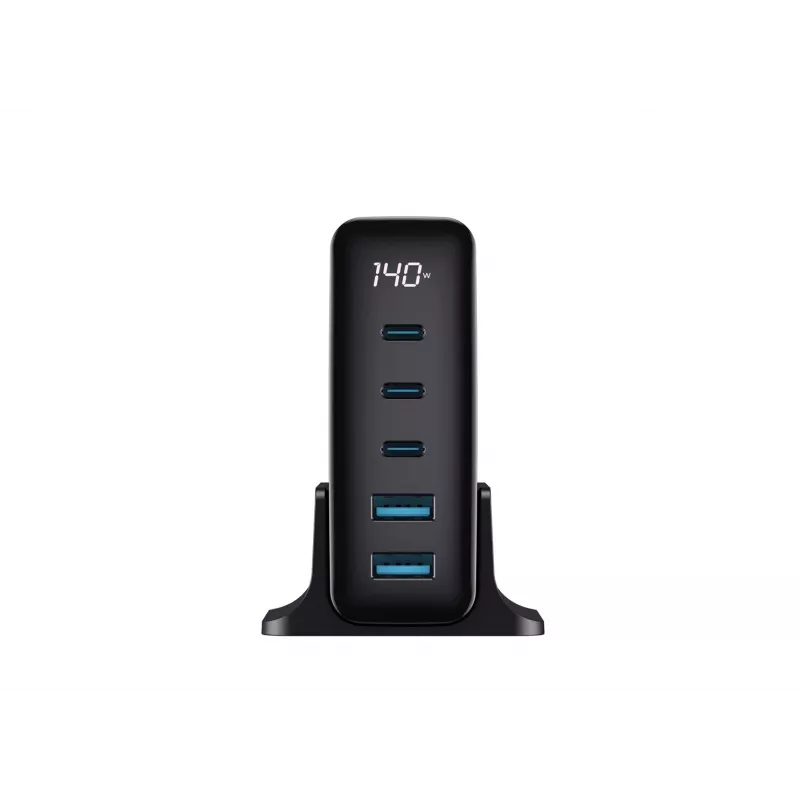 HAVIT Travel Charger UCLE004 EU 140W Five-Port GaN Black