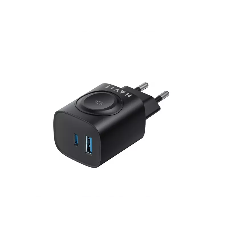 Havit UC132 EU GaN 22W dual-port charger wireless charging black