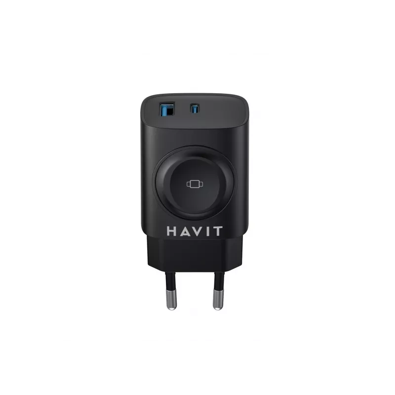 Havit UC132 EU GaN 22W dual-port charger wireless charging black