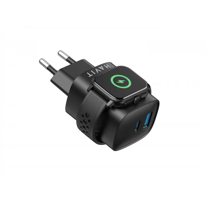 Havit UC132 EU GaN 22W dual-port charger wireless charging black