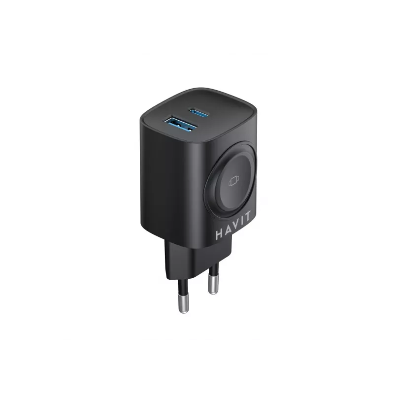Havit UC132 EU GaN 22W dual-port charger wireless charging black