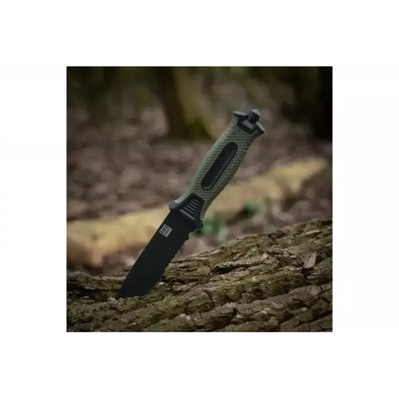 Tactical knife 101 INC Model 9242 fixed blade, stainless steel 3Cr13, 120 mm blade, green handle, sheath