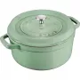 Staub Round Cast Iron Casserole 5.2 L, Mint - La Cocotte 26 cm