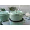 Staub Round Cast Iron Casserole 5.2 L, Mint - La Cocotte 26 cm