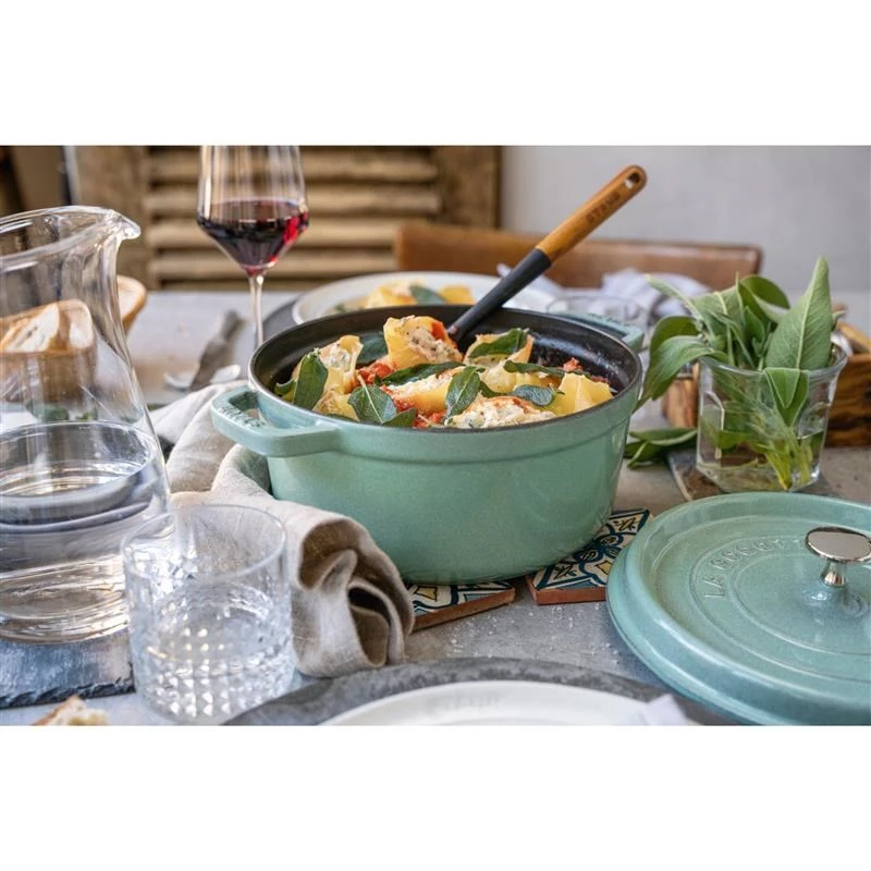 Staub Round Cast Iron Casserole 5.2 L, Mint - La Cocotte 26 cm