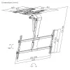 Ceiling TV mount MACLEAN MC-110 T for 43–86 inch TVs, VESA up to 800×400, max load 45 kg