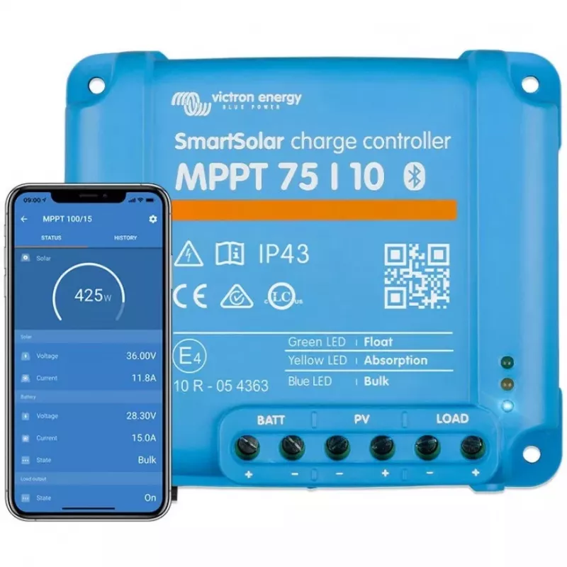 Victron Energy SmartSolar MPPT 75/10 Solar Charge Controller 75V 10A