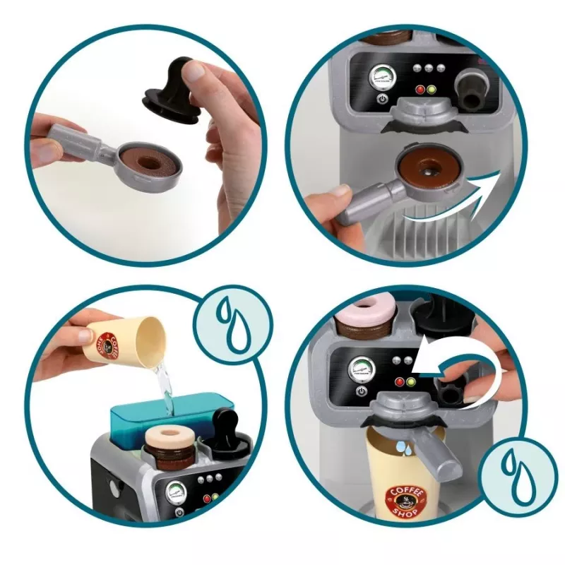 Espresso machine KLEIN 9510 compact design, child-friendly toy espresso maker