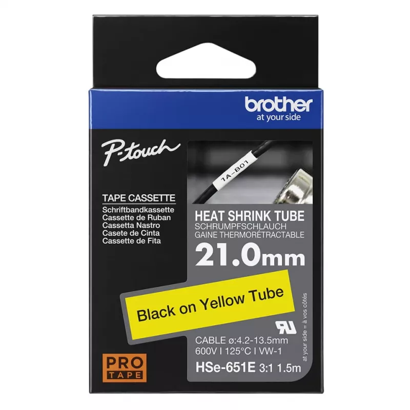 Printer Ribbon Brother HSE-651E Black 2.1 cm x 1.5 m