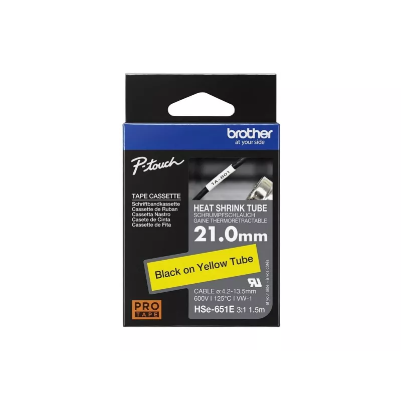 Printer Ribbon Brother HSE-651E Black 2.1 cm x 1.5 m