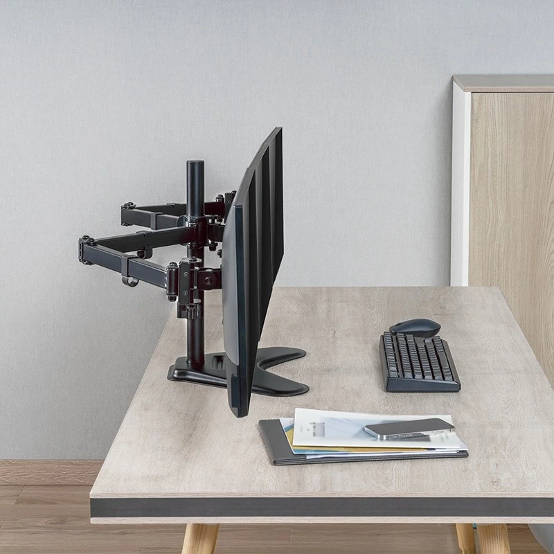 LOGILINK BP0174 Triple monitor mount 17-27inch arm length each 658 mm with smartphone holder aluminum