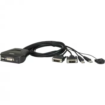 Aten 2-Port USB DVI Cable KVM Switch with Remote Port Selector | Aten | Remote Port Selector | 2-Port USB DVI Cable KVM Switch with Remote Port Selector