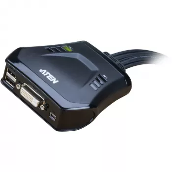 Aten 2-Port USB DVI Cable KVM Switch with Remote Port Selector | Aten | Remote Port Selector | 2-Port USB DVI Cable KVM Switch with Remote Port Selector
