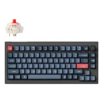 Mechanical keyboard Keychron V1 MAX 75% Black with Red switches (V1M-D1)
