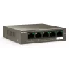 Tenda TEF1105-4-63W network switch Unmanaged Fast Ethernet (10/100) Power over Ethernet (PoE) Desktop/Wall-Mounting Grey